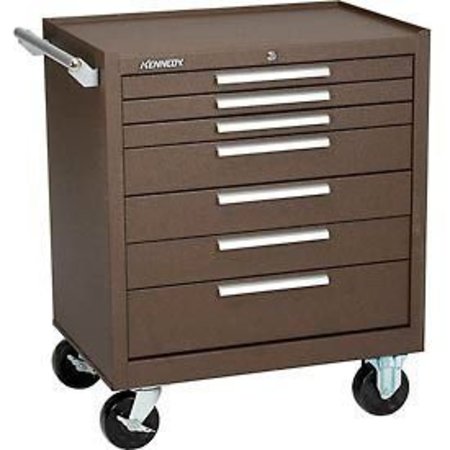 Kennedy K2000 Series Roller Cabinet, 7 Drawer, Brown, 29 in W x 20 in D x 35 in H 297XB